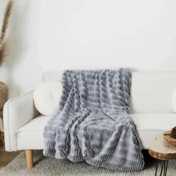 Hot Home Deco Factory Plaid imitation fourrure Opulence gris - 120x150 cm