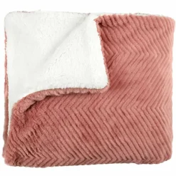 Hot Home Deco Factory Plaid imitation fourure et Sherpa rose - 140x200 cm