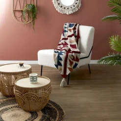 Home Deco Factory Plaid imprimé ethnique multicolore - 120x150 cm