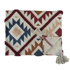 Home Deco Factory Plaid imprimé ethnique multicolore - 120x150 cm