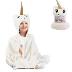 Outlet Home Deco Factory Plaid Licorne ivoire - 120x90 cm