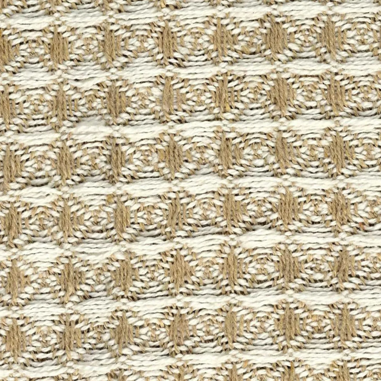 Home Deco Factory Plaid nid d'abeille beige/gris - 125x150 cm