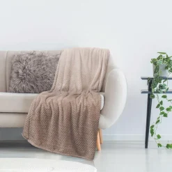 Home Deco Factory Plaid nid d'abeille XXL beige - 150x120 cm