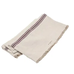 Sale Bed and Philosophy Plaid ou Nappe blanc/violet 110x220cm
