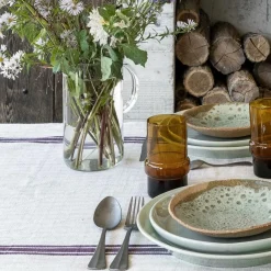 Sale Bed and Philosophy Plaid ou Nappe blanc/violet 110x220cm