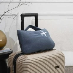 Jet Lag Plaid polaire avion avec housse noir - 120x150cm