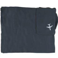 Jet Lag Plaid polaire avion avec housse noir - 120x150cm