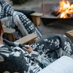 Vivaraise Plaid Recyclé Taina carbone - 160x140 cm