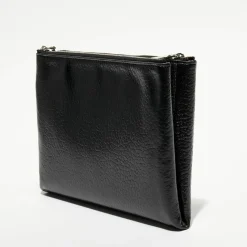 Femme Alexander McQueen Pochette à barre transversale en Cuir noire - 17x22 cm