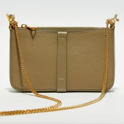 Femme Chloé Pochette bandoulière en Cuir Pottery verte - 20x20x9 cm