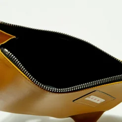 Femme Marni Pochette en Cuir à main mousqueton moutarde - 18x19 cm