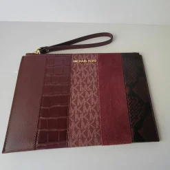 Femme Michael Kors Pochette en Cuir zippée XL Jet Set Travel merlot/multicolore - 24.13x17.14x12.7 cm