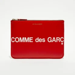 Online Comme des Garçons Pochette Wallet en Cuir Bags In Red rouge - 22x16x0.5 cm