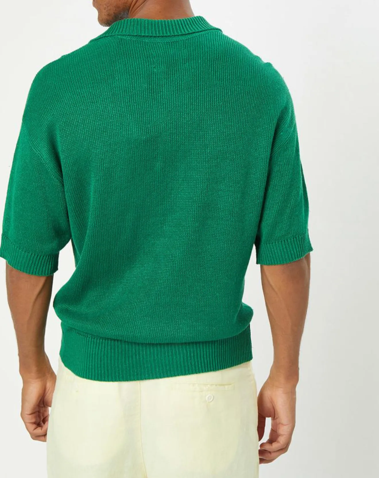 Discount Marc O'Polo Polo 100% Lin manches courtes Maille vert emeraude