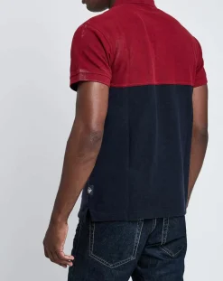 Homme Dockers Polo Bicolore rouge/marine