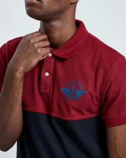Homme Dockers Polo Bicolore rouge/marine