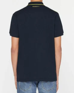 Homme Hackett London Polo Classic Fit Aston Martin Racing col zippé bleu marine