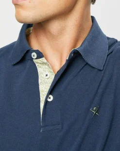 Outlet Hackett London Polo Classic Fit Piqué bleu marine