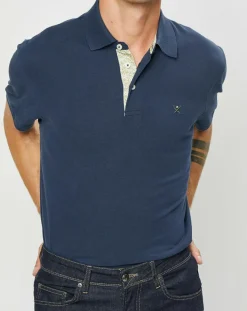 Outlet Hackett London Polo Classic Fit Piqué bleu marine