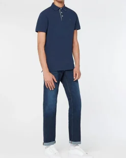 Outlet Hackett London Polo Classic Fit Piqué bleu marine