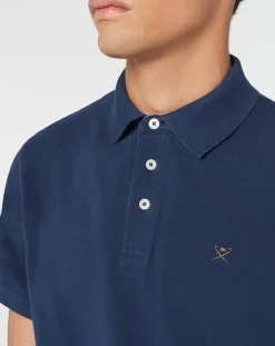 Outlet Hackett London Polo Classic Fit Piqué bleu marine