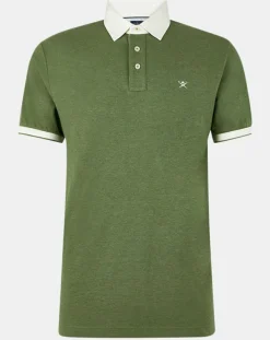 Outlet Hackett London Polo Classic Fit Piqué Brand kaki