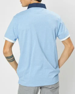 Homme Hackett London Polo Classic Fit Piqué Brand bleu ciel