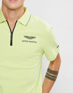 Best Hackett London Polo col zippé Aston Martin Racing jaune