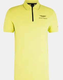 Best Hackett London Polo col zippé Aston Martin Racing jaune