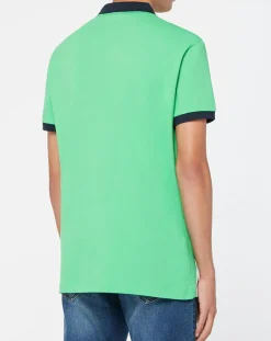 Hackett London Polo Droit Multi Patch Aston Martin Racing bleu/blanc/vert fluo