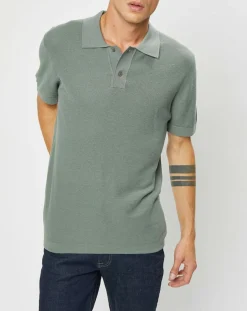 Homme Hackett London Polo en Coton & Soie kaki