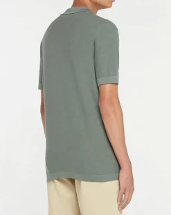 Homme Hackett London Polo en Coton & Soie kaki