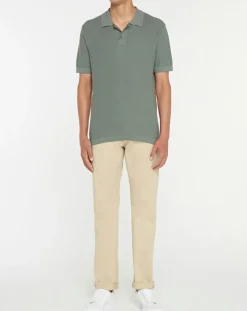 Homme Hackett London Polo en Coton & Soie kaki