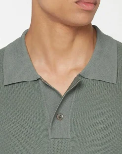 Homme Hackett London Polo en Coton & Soie kaki