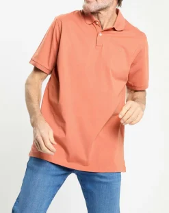 Sale Hackett London Polo en Jersey Regular Fit uni Smart orange moyen