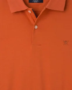 Sale Hackett London Polo en Jersey Regular Fit uni Smart orange moyen