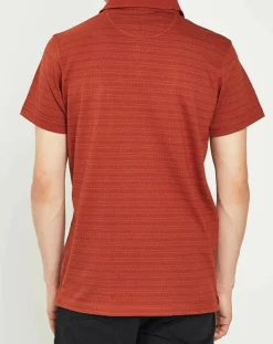 New MCS Polo en maille piquée jacquard rouille