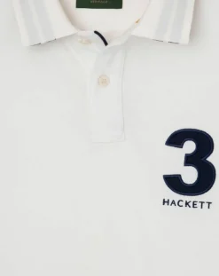 Hot Hackett London Polo manches courtes Héritage Numéro écru