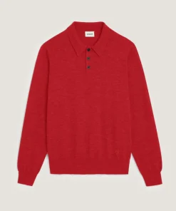 Homme Rodier Polo Nolan 100% Laine rouge