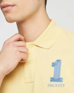 Outlet Hackett London Polo Numéro 1 jaune clair
