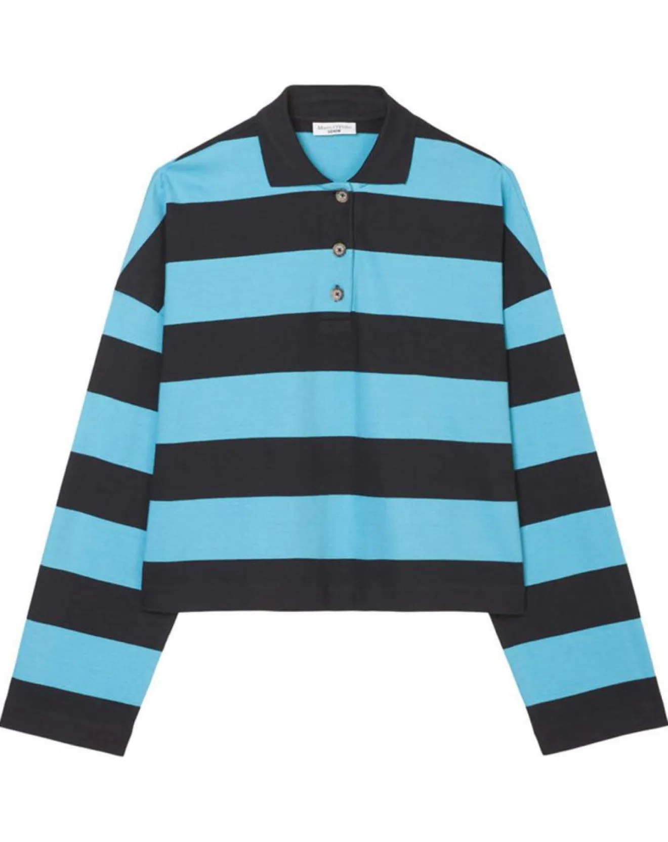 Femme Marc O'Polo Polo rayures rugby bleu/noir