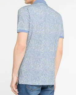 Homme Hackett London Polo Regular Fit à imprimé feuilletage bleu clair