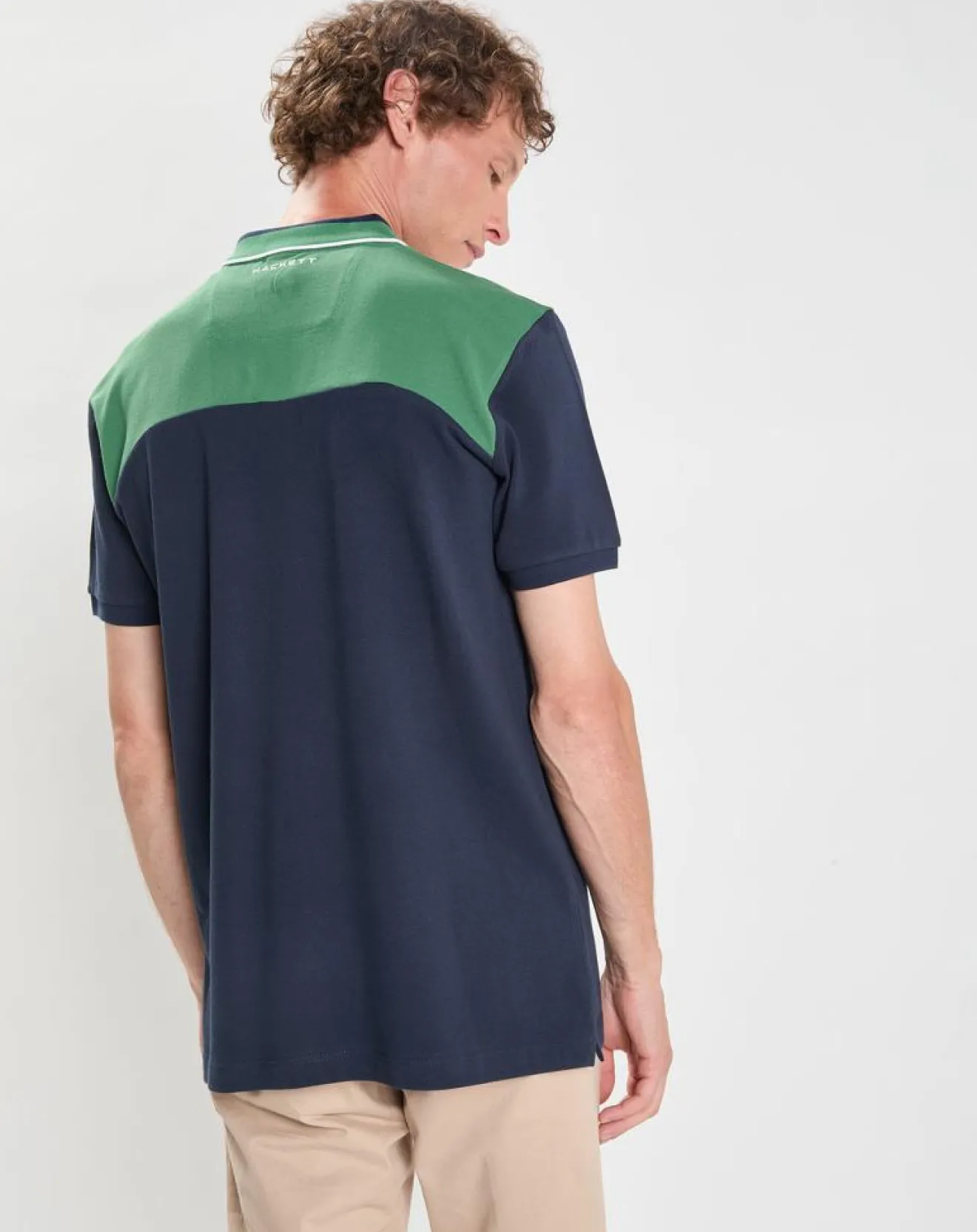 Outlet Hackett London Polo Regular Fit Aston Martin Racing Colorblok bleu foncé/vert