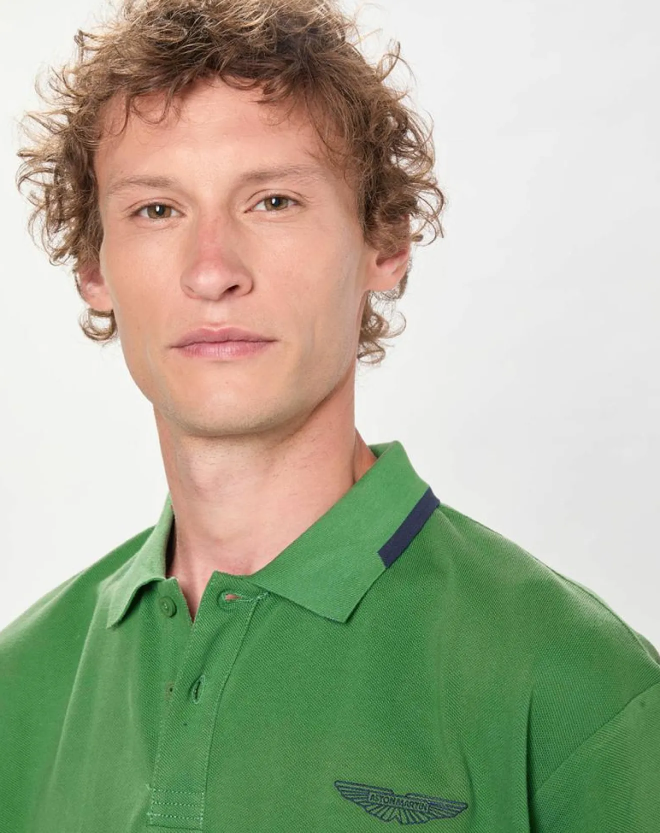 Outlet Hackett London Polo Regular Fit Aston Martin Racing Détail Col vert clair