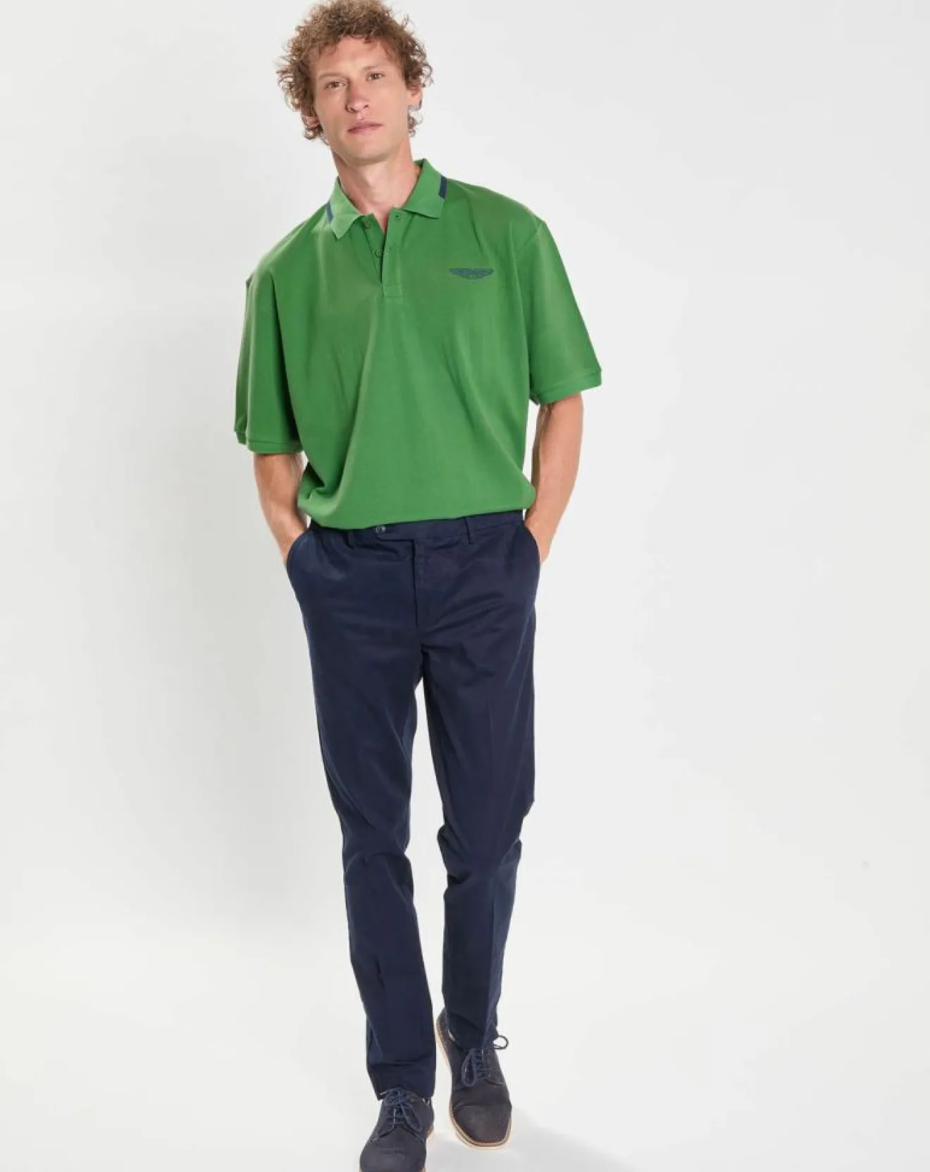 Outlet Hackett London Polo Regular Fit Aston Martin Racing Détail Col vert clair