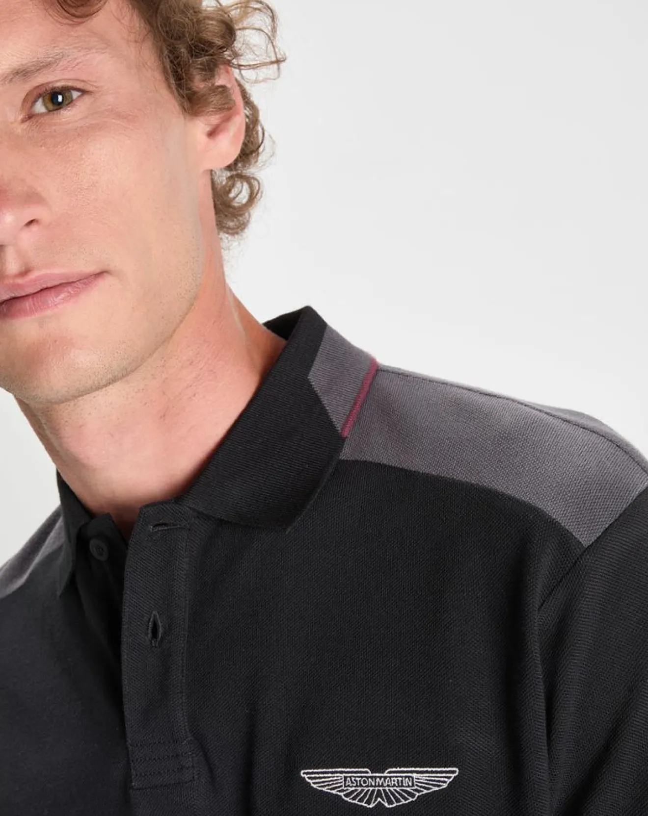 Homme Hackett London Polo Regular Fit Aston Martin Racing Colorblok noir/gris