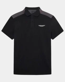 Homme Hackett London Polo Regular Fit Aston Martin Racing Colorblok noir/gris
