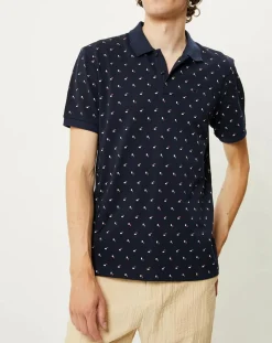 Homme Scotch & Soda Polo Regular Fit imprimé Square bleu marine