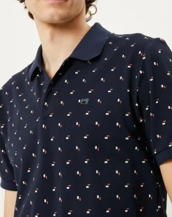 Homme Scotch & Soda Polo Regular Fit imprimé Square bleu marine