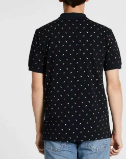 Homme Scotch & Soda Polo Regular Fit imprimé Square bleu marine